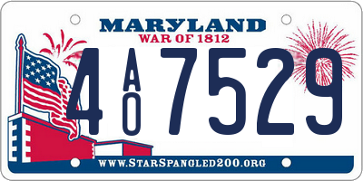 MD license plate 4AO7529