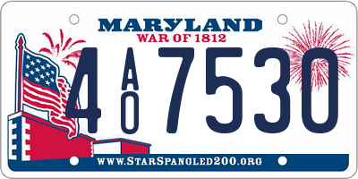 MD license plate 4AO7530