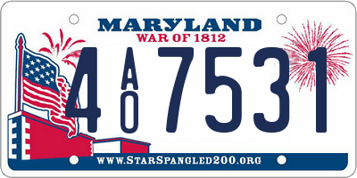 MD license plate 4AO7531