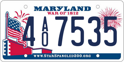 MD license plate 4AO7535
