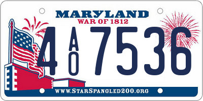 MD license plate 4AO7536