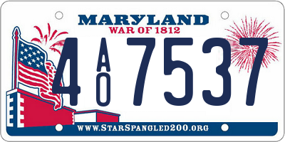 MD license plate 4AO7537