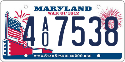 MD license plate 4AO7538