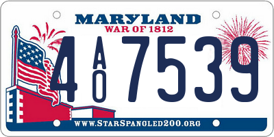 MD license plate 4AO7539