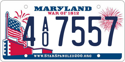 MD license plate 4AO7557
