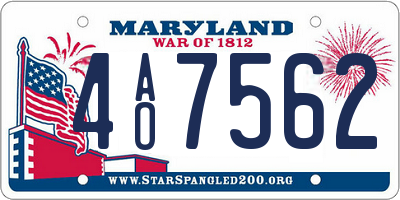 MD license plate 4AO7562