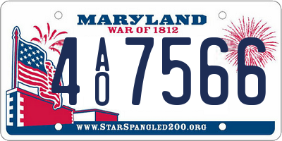 MD license plate 4AO7566