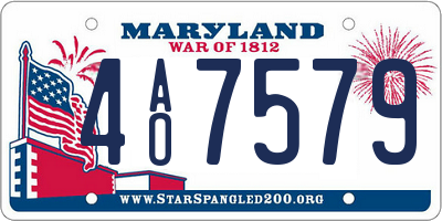 MD license plate 4AO7579