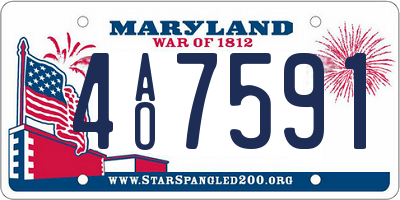 MD license plate 4AO7591