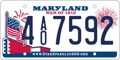 MD license plate 4AO7592