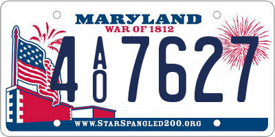 MD license plate 4AO7627