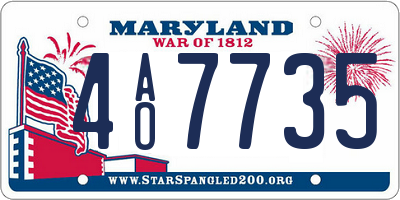 MD license plate 4AO7735