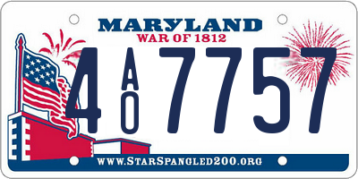 MD license plate 4AO7757