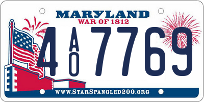 MD license plate 4AO7769