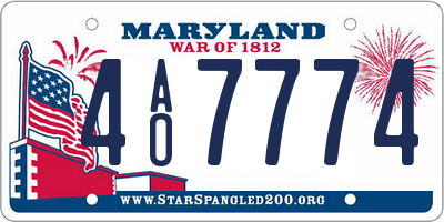 MD license plate 4AO7774