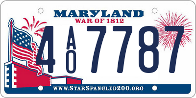 MD license plate 4AO7787