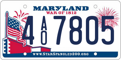 MD license plate 4AO7805