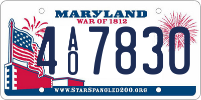 MD license plate 4AO7830