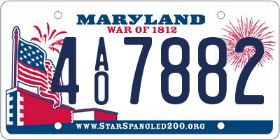 MD license plate 4AO7882