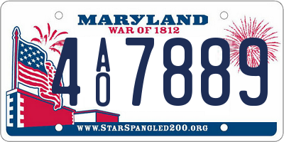 MD license plate 4AO7889