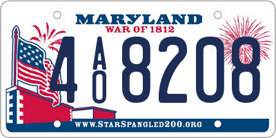 MD license plate 4AO8208