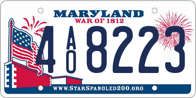 MD license plate 4AO8223