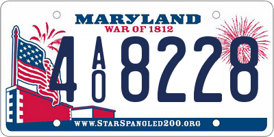 MD license plate 4AO8228