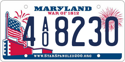 MD license plate 4AO8230