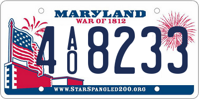 MD license plate 4AO8233