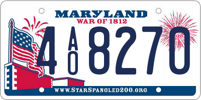MD license plate 4AO8270