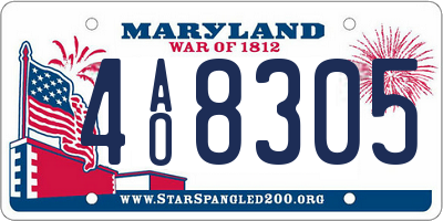 MD license plate 4AO8305