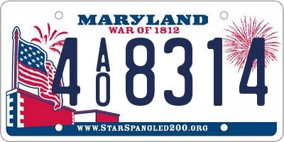 MD license plate 4AO8314