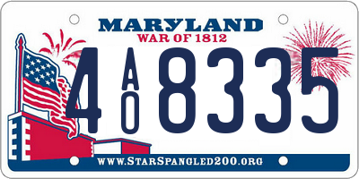 MD license plate 4AO8335