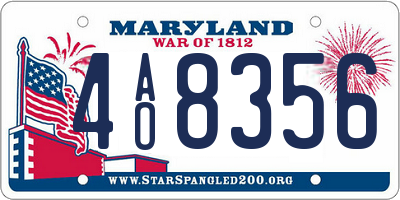MD license plate 4AO8356