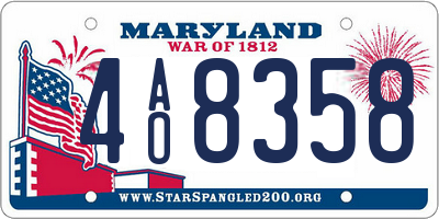MD license plate 4AO8358