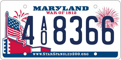 MD license plate 4AO8366