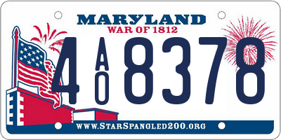 MD license plate 4AO8378
