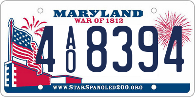 MD license plate 4AO8394