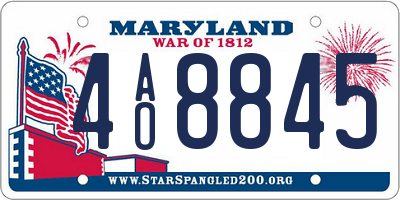 MD license plate 4AO8845