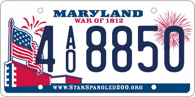 MD license plate 4AO8850