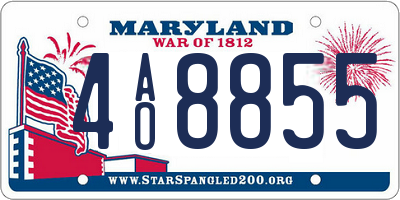 MD license plate 4AO8855