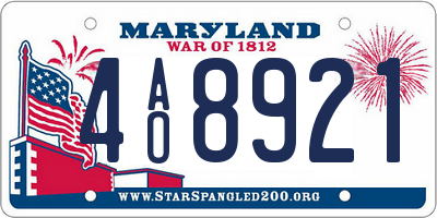 MD license plate 4AO8921