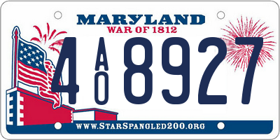MD license plate 4AO8927