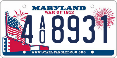 MD license plate 4AO8931