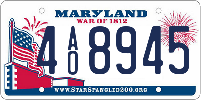 MD license plate 4AO8945