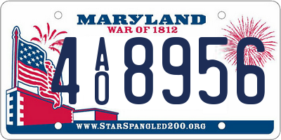 MD license plate 4AO8956