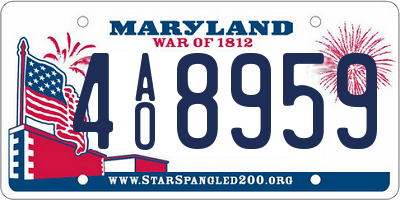 MD license plate 4AO8959