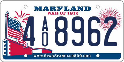 MD license plate 4AO8962