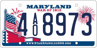 MD license plate 4AO8973