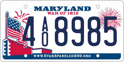 MD license plate 4AO8985